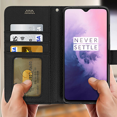 Avis Avizar Housse OnePlus 7 Étui Folio Portefeuille Soft Touch Support Vidéo noir