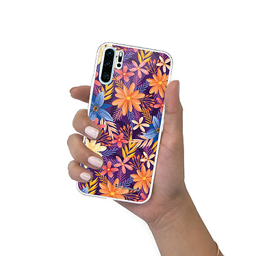 LaCoqueFrançaise Coque Huawei P30 Pro/ P30 Pro New Edition silicone transparente Motif Fleurs violettes et oranges ultra resistant pas cher