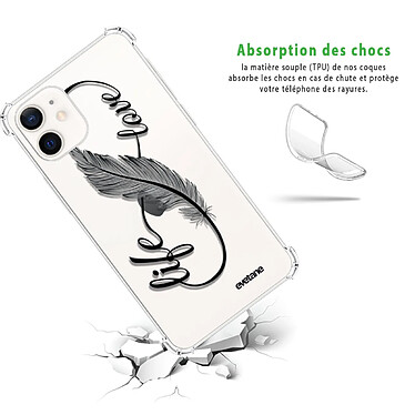 Avis Evetane Coque iPhone 12 mini anti-choc souple angles renforcés transparente Motif Love Life