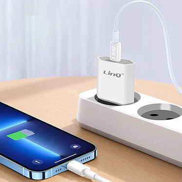 Acheter LinQ Chargeur Secteur USB + Câble USB vers iPhone Lightning,  Blanc