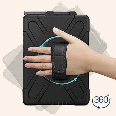 Avis Avizar Coque pour Galaxy Tab Active 4 Pro et Pro 10.1 Hybride Poignée Rotative Béquille Bandoulière  Noir