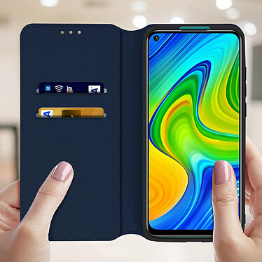 Avis Avizar Housse Xiaomi Redmi Note 9 Étui Folio Portefeuille Fonction Support bleu