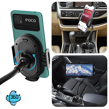 Acheter XO Support Voiture Smartphone Porte-Gobelet Rotatif à 360° Bras Flexible  Noir