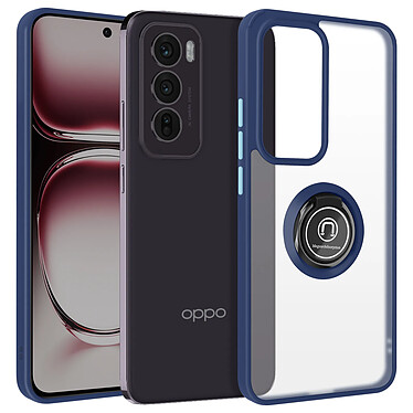 Avizar Coque pour Oppo Reno 12 Bague Métallique Support Vidéo Bleu Nuit