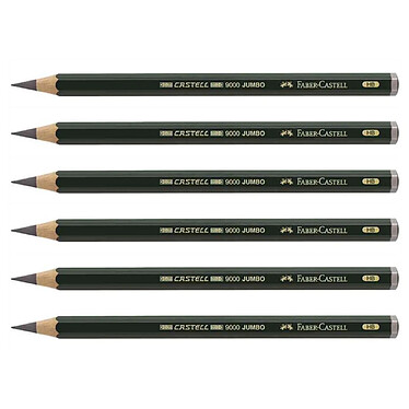 FABER-CASTELL Crayon CASTELL 9000 Jumbo Mine 5,3 mm HB x 6