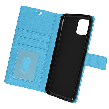 Avizar Housse pour Samsung Galaxy A03 Aspect Grainé Clapet Portefeuille Stand Vidéo  bleu