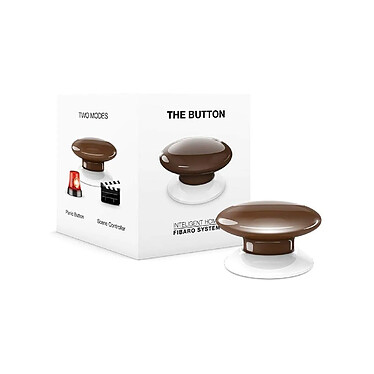 Fibaro - Bouton de contrôle domotique Z-Wave / Z-Wave+  The Button Marron - Fibaro