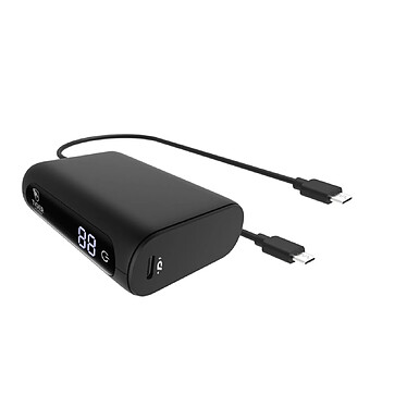 Tiger Powerbank 10000mAh Power Delivery Quick Charge avec 2 Câbles USB-C Noir