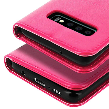 Avizar Etui folio Rose Éco-cuir pour Samsung Galaxy S10 pas cher