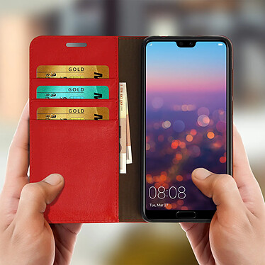 Avis Avizar Etui Huawei P20 Pro Housse Cuir Portefeuille Fonction Support - Rouge