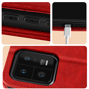 Acheter Avizar Housse pour Xiaomi 13 Pro portefeuille rangement carte support vidéo  rouge