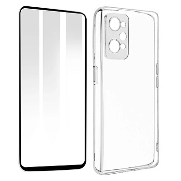 Avizar Coque pour Realme GT Neo 2 et GT 2 Silicone Souple et Film Verre Trempé 9H  noir