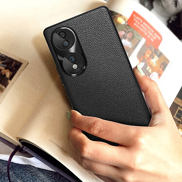 Avis Avizar Coque pour Honor 70 Cuir Véritable Texture Grainé PC Rigide Ultra fine  Noir