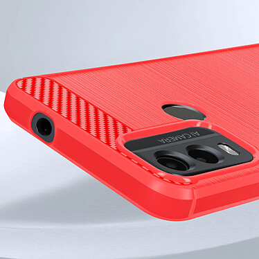 Avis Avizar Coque pour Nokia C22 Protection Souple Effet Carbone et Brossé Rouge