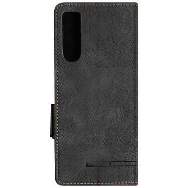 Avizar Étui pour Sony Xperia 10 V et 10 VI Portefeuille Motif Ligne Fonction Support vidéo  Noir