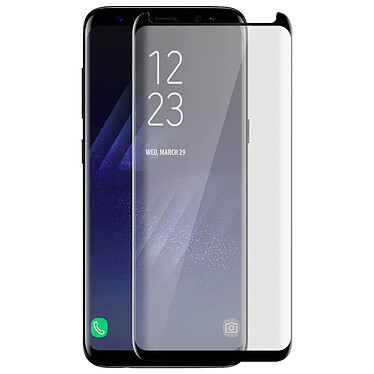 Avizar Film Samsung Galaxy S8 Protection Ecran Verre Trempé contour Noir