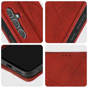 Avizar Étui pour Samsung Galaxy A54 5G Portefeuille Motif prisme  Collection Geo Rouge pas cher