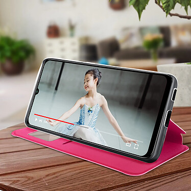 Avis Avizar Housse Xiaomi Mi 10 Lite Fenêtre d'Affichage Porte-carte Support Vidéo rose