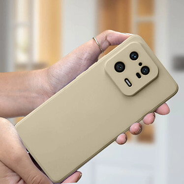 Avizar Coque pour Xiaomi 13 Pro Silicone Intérieur Microfibre Finition Mate  Beige pas cher