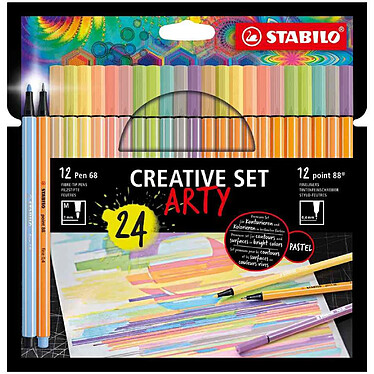 STABILO Set créatif point 88/Pen 68 ARTY, étui carton de 24