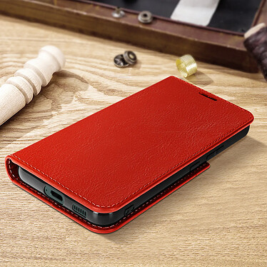 Avis Avizar Étui Galaxy S22 Folio Effet Cuir Porte cartes Support Vidéo - rouge