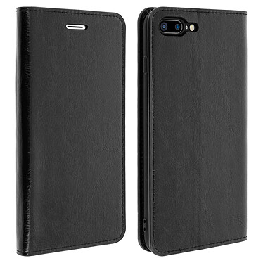 Avizar Etui iPhone 7 Plus / iPhone 8 Plus Housse Cuir Clapet Portefeuille - Noir