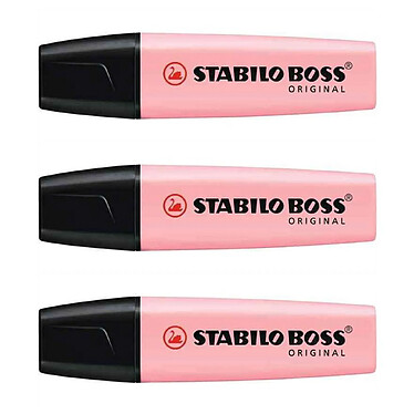 STABILO Surligneur BOSS ORIGINAL Pastel pétale de rose x 3