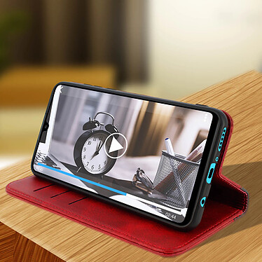 Avizar Housse Huawei P30 Lite Étui Folio Rangement carte Fonction support rouge pas cher