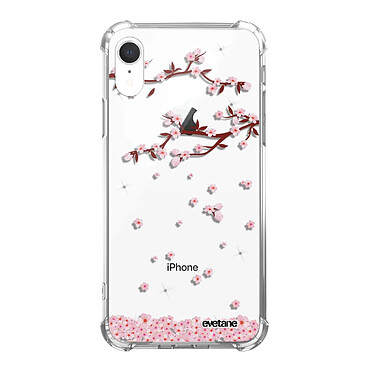 Evetane Coque iPhone Xr anti-choc souple angles renforcés transparente Motif Chute De Fleurs