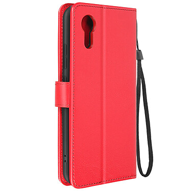 Avizar Étui pour Samsung Galaxy Xcover 7 Design Vintage Clapet Portefeuille Rouge