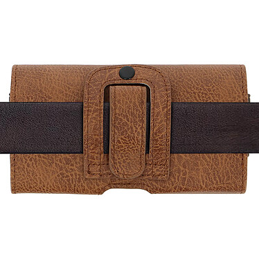 Avizar Étui Ceinture Smartphone Pochette Vintage Clip Porte-cartes Taille XXL - Marron pas cher