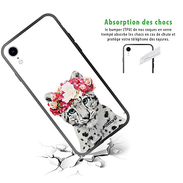 Avis Evetane Coque en verre trempé iPhone Xr Leopard Couronne