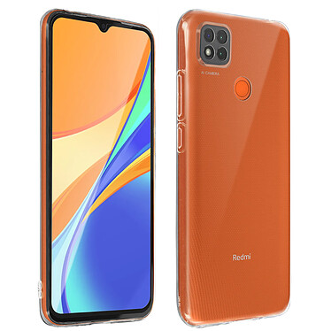 Avizar Coque Xiaomi Redmi 9C / 10A Souple et Film Verre Trempé Dureté 9H noir