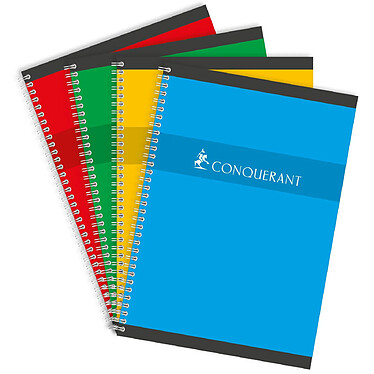 CONQUÉRANT Cahier spiralé A4 Seyés 180 Pages 70g Coloris Aléatoire x 5