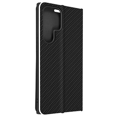 Avizar Étui pour Samsung Galaxy S23 Ultra avec Porte-carte Design Carbone  Noir et Argent