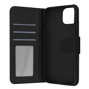 Avizar Housse Pour Apple iPhone 13 Mini Cuir premium Porte-carte Fonction Support vidéo  noir