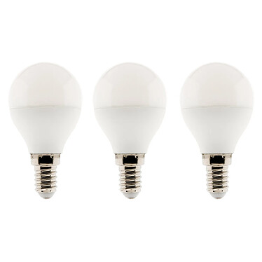 Elexity - Lot de 3 ampoules LED sphériques 5,2W E14 470lm 2700K (blanc chaud)