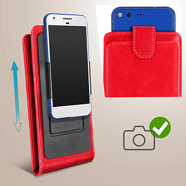 Avizar Etui pour Smartphone Universel Clapet Vertical Portefeuille Taille L  rouge pas cher