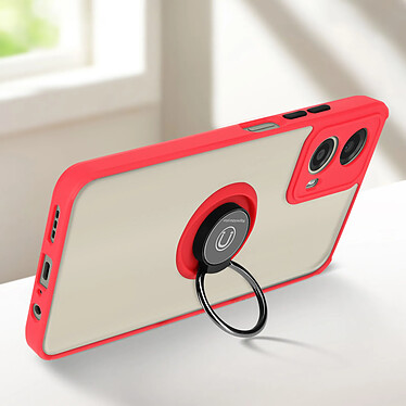 Avizar Coque pour Motorola Moto G34 Bague Support Vidéo Rouge pas cher