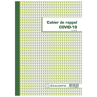 EXACOMPTA Piqûre 18 pages Cahier de rappel C O V I D-19 - format vertical A4