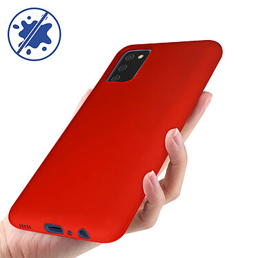 Avizar Coque Samsung A03s Silicone Souple Flexible Finition Mate Anti-traces Rouge pas cher