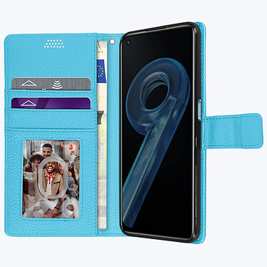 Acheter Avizar Housse pour Realme 9i , Oppo A76 et Oppo A96 Aspect Grainé Clapet Portefeuille Stand Vidéo  bleu