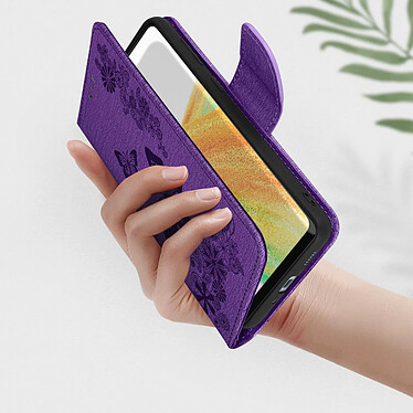 Acheter Avizar Étui Motif papillon et fleur pour Samsung Galaxy A33 Portefeuille Support Vidéo  Violet