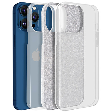 Avis Avizar Coque pour Apple iPhone 13 Pro Max Paillette Amovible Silicone Semi-rigide argent