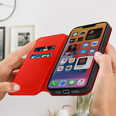 Avis Avizar Housse pour iPhone 14 Clapet Portefeuille Fonction Support Vidéo  rouge