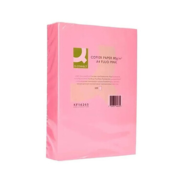 Q-CONNECT Papier couleur multifonction A4 80g/m2 unicolore ramette 500 feuilles - Rose néon