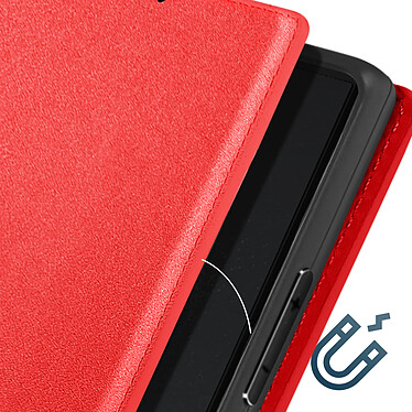 Acheter Avizar Étui pour Galaxy S24 Ultra Porte-carte Support Vidéo Clapet Magnétique Rouge