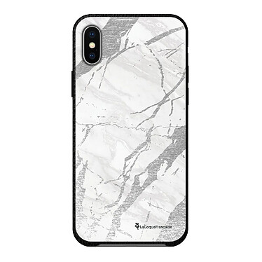 LaCoqueFrançaise Coque iPhone X/Xs effet cuir grainé noir Marbre gris Design