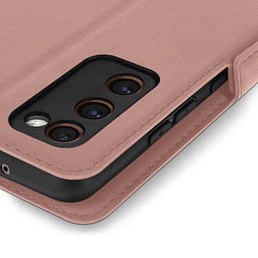 Avizar Étui Samsung S20 FE Porte-cartes Support vidéo Double Languette rose gold pas cher