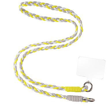 Avizar Cordon Téléphone Design Nylon Tressé 60cm Blanc / Jaune